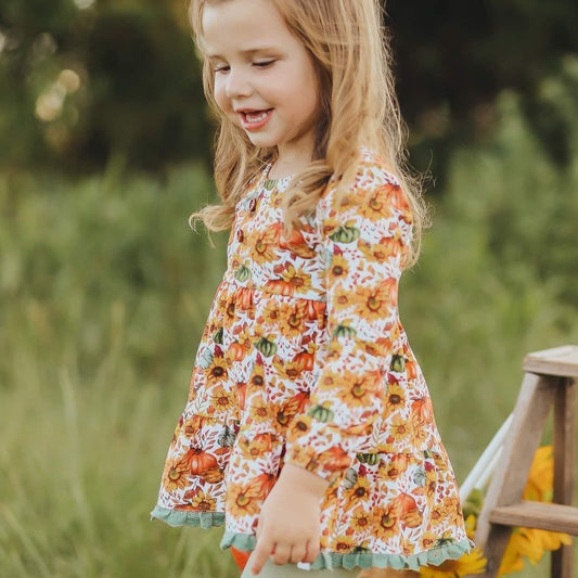 Pumpkin Floral Knit Tunic/Dress