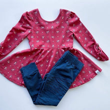 Load image into Gallery viewer, Maroon Floral Tunic/Hoodie size 4 and hoodie size 8
