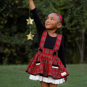 Red Plaid Penelope Skirt (Suspender or No suspender)