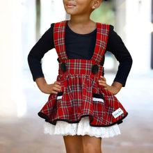 Load image into Gallery viewer, Red Plaid Penelope Skirt (Suspender or No suspender)