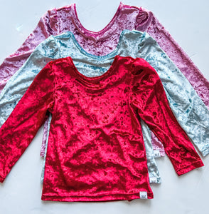 Velvet Shirts (red, pink and ice blue)